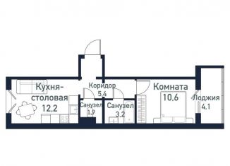 Продам 1-комнатную квартиру, 35 м2, посёлок Западный, улица имени Капитана Ефимова, 8