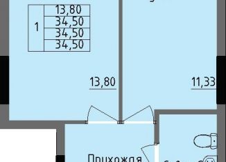 Продаю 1-ком. квартиру, 34.5 м2, Ижевск, улица Луначарского