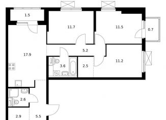 Продается трехкомнатная квартира, 76.8 м2, Екатеринбург, метро Геологическая, жилой комплекс Исеть Парк, 4