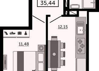 Продается 1-комнатная квартира, 35.4 м2, Ростовская область