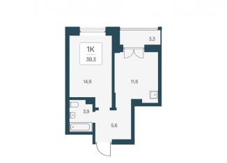 Продажа однокомнатной квартиры, 39.3 м2, Новосибирская область, улица Брестская Горка