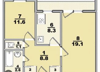 Продам 2-ком. квартиру, 49.5 м2, Московская область, Коммунистическая улица, 39