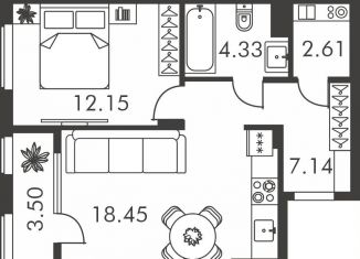 Продам 1-ком. квартиру, 48.2 м2, Тула, Зареченский территориальный округ, улица Карпова, 103А