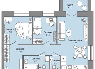 Продается трехкомнатная квартира, 63 м2, Ульяновск, ЖК Центрополис, жилой комплекс Центрополис, 5