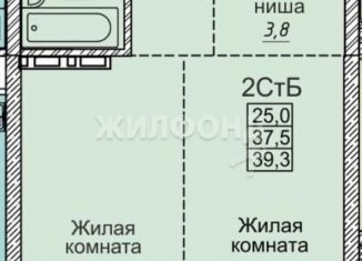 Продам 2-ком. квартиру, 39 м2, Новосибирск, метро Берёзовая роща, улица Фрунзе, с1