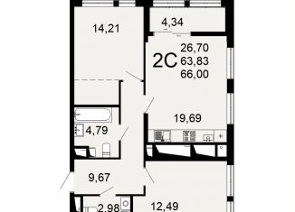 Продам 2-комнатную квартиру, 66 м2, Рязань, Льговская улица, 8, Октябрьский район