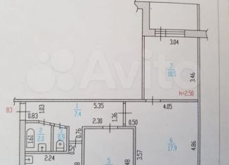 Продажа 3-ком. квартиры, 54.7 м2, Барнаул, улица Антона Петрова, 238