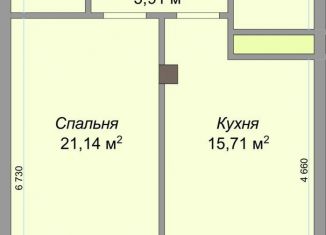 Продажа однокомнатной квартиры, 52.2 м2, Нальчик, улица Героя России Т.М. Тамазова, 3