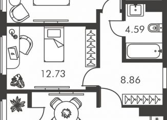 Продаю двухкомнатную квартиру, 69.3 м2, Тула, Зареченский территориальный округ, улица Карпова, 103А