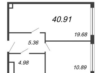 Продам 1-комнатную квартиру, 40.9 м2, Санкт-Петербург, проспект Большевиков, уч3, метро Ломоносовская