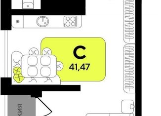 Продажа квартиры студии, 41.5 м2, Тюмень, Центральный округ