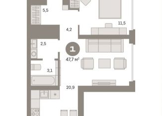 Продаю 1-комнатную квартиру, 47.7 м2, Москва, метро Нижегородская