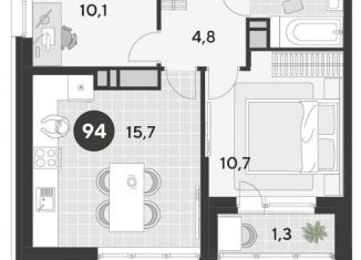 Продажа 2-комнатной квартиры, 46.5 м2, Омск