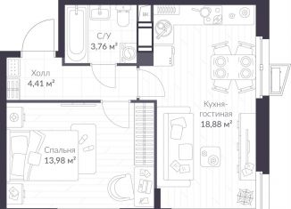 1-ком. квартира на продажу, 41 м2, Сертолово