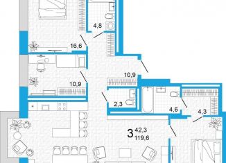 Продаю 3-комнатную квартиру, 119.6 м2, Республика Башкортостан, улица Аксакова, 14