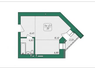 Продаю 1-ком. квартиру, 34.8 м2, Томск, Нижний переулок, 51, Советский район