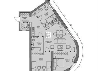 Продается трехкомнатная квартира, 84.6 м2, Владивосток, улица Мыс Кунгасный, 3Б, Фрунзенский район