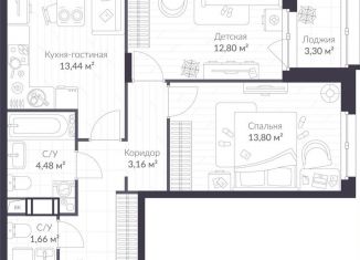 Продаю 2-комнатную квартиру, 58.2 м2, Ленинградская область