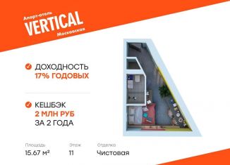 Продажа квартиры студии, 15.7 м2, Санкт-Петербург, Московский район, улица Орджоникидзе, 44А