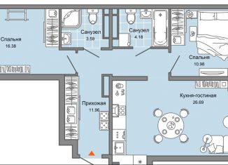 Продается 3-комнатная квартира, 76 м2, Ульяновск, ЖК Ультраград, жилой комплекс Ультраград, 2