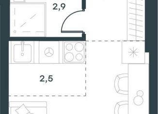 Квартира на продажу студия, 17.7 м2, Москва, метро Шелепиха, жилой комплекс Левел Причальный, 10к2