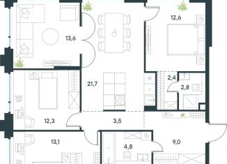 Продам 4-комнатную квартиру, 95.8 м2, Москва, метро Электрозаводская, Большая Почтовая улица, кВ