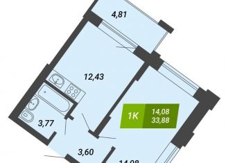 1-ком. квартира на продажу, 33.9 м2, Новосибирская область