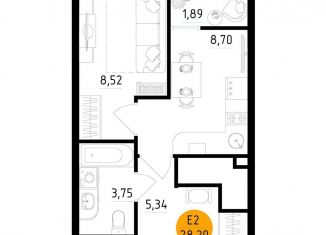 Продается 1-ком. квартира, 28.2 м2, Рязанская область