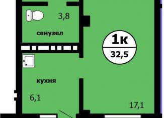 Продажа 1-комнатной квартиры, 33 м2, Красноярск, Вишнёвая улица, Ленинский район