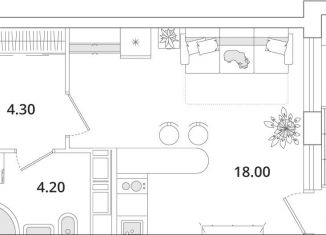 Квартира на продажу студия, 28.6 м2, Санкт-Петербург, Планерная улица, 99, метро Комендантский проспект