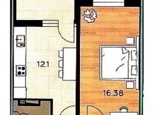 Продаю однокомнатную квартиру, 42.2 м2, Краснодар