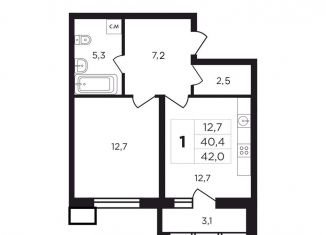 Продажа 1-комнатной квартиры, 43.5 м2, Калужская область