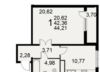 Продаю 1-комнатную квартиру, 44.2 м2, Рязанская область, улица Баженова, 29Ас