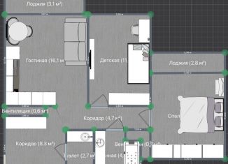 Продажа 3-комнатной квартиры, 60 м2, Новосибирск, улица Некрасова, 41, ЖК Огни Сибири