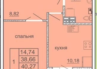 Продажа 1-комнатной квартиры, 40 м2, Екатеринбург, Московская улица, 75, ЖК Арбатский