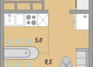 Продам 1-ком. квартиру, 25.2 м2, Оренбург, ЖК Осенний Лист, жилой комплекс Осенний Лист, 1