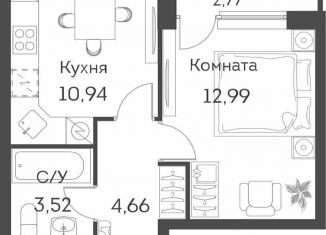 Продажа 1-комнатной квартиры, 33.5 м2, Москва, ЖК Аквилон Бисайд