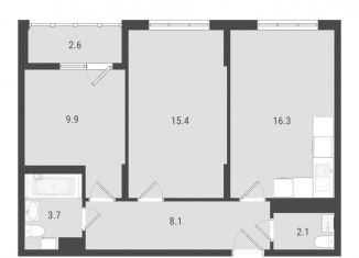 Продажа 2-ком. квартиры, 56.7 м2, Самара, ЖК АмГрад