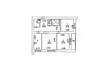 Продажа 3-комнатной квартиры, 85.1 м2, Москва, Большой Предтеченский переулок, 23, метро Улица 1905 года