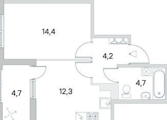 Продажа 1-комнатной квартиры, 40 м2, посёлок Шушары, улица Нины Петровой, 6к3