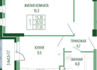 Продается 1-ком. квартира, 37.2 м2, Краснодар