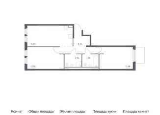 Продажа 2-комнатной квартиры, 60.5 м2, деревня Новосаратовка