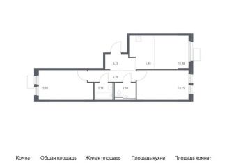 Продается двухкомнатная квартира, 59.6 м2, Московская область, квартал Ивакино, 2к1