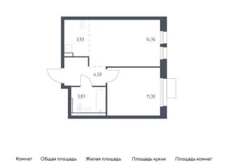 Продаю 1-комнатную квартиру, 38.4 м2, Балашиха, жилой комплекс Квартал Авиаторов, к8