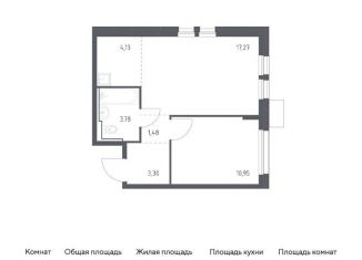 Продается однокомнатная квартира, 40.9 м2, Московская область, квартал Ивакино, 2к1