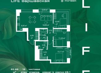 Продажа 3-комнатной квартиры, 83 м2, Москва, ЖК Лайф Варшавская