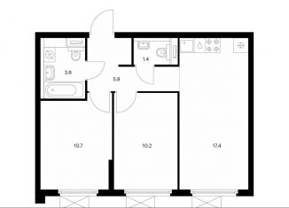 Продам 2-комнатную квартиру, 49.3 м2, Мытищи