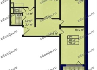 Продаю 3-ком. квартиру, 73.9 м2, Москва, Бартеневская улица, 49, метро Бунинская аллея