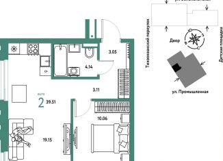 Продам двухкомнатную квартиру, 39.5 м2, Тюмень, Центральный округ