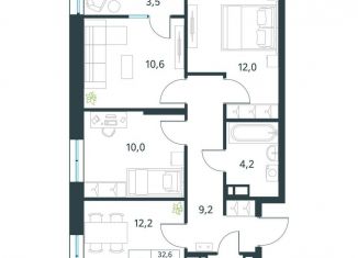 Продается трехкомнатная квартира, 63.7 м2, Чита